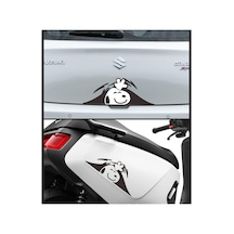 Snoopy Araba, Motorsiklet, Kask, Laptop, Cam, Duvar Sticker 20x7,3 Cm 1