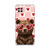 Printify Huawei P40 Lite İle Uyumlu Pembe Pötikare Serisi Kocaman Sevgi Tasarımlı Uv Baskılı Köşe Korumalı Antişok Kılıf Şeffaf