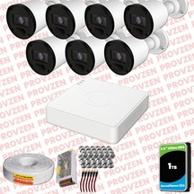 Provzen Rv Hikvision 7 Kameralı Full Hd 20mt Gece Görüşlü Güvenlik Kamerası Olay Anında Bildirim