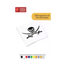 Korsan Arması Sticker Oto Motor Laptop Duvar Folyo Sticker 15 X 12 Cm