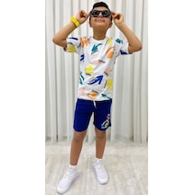 Mnk Baby & Kids Erkek Çocuk Baskılı Şortlu Yazlık Takım M00710 Lacivert