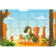 Dinozor Tyrannosaurus 24 Parça Ahşap Çocuk Puzzle Yapboz