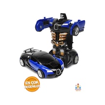 Bugatti Transformens Robot Araba Oyuncak: Kendiliğinden Dönüşen Hareketli Model Mavi