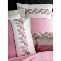 Nakışlı Çift Kişilik Saten Nev Takımı Niobe Pembe - Cole-97464 Renkli