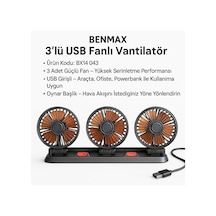 Vantilatör Üç Fanlı Usb Çıkışlı