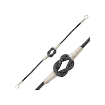 Premium 925 Ayar İthal Gümüş Düğüm Kazaziye Bileklik - 18 Cm Gümüş - Siyah