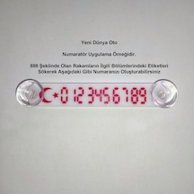 Yeni Dünya Oto Ydnmr - 013 Araç Park Telefon Numaratörü Beyaz - Kırmızı