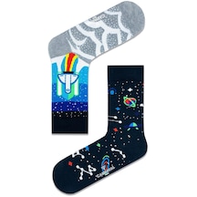 Sağ Sol Uzay Desenli Renkli Çorap