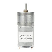 12v 60rpm Jga25-370 Redüktörlü Dc Motor Metal Dişli Yüksek Tork Kuvvet 25mm Robot