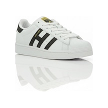 Letao Unisex Beyaz Sneaker İstiridye Burun Günlük Ayakkabı - Rahat Taban Beyaz Siyah