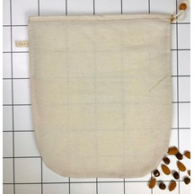 %100 Ağartılmamış Ham Pamuk Bitkisel Süt Süzme Kesesi Badem Sütü, Fındık Sütü, Yeşil Sebze Suyu Süzme - Organik Pamuk Kese 30 X 35 Cm