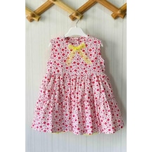 Dantel Kurdele Detaylı Kolsuz Çiçekli Kız Çocuk Bebek Elbise 001