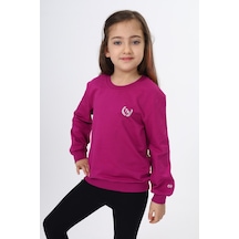 Toontoy Kız Çocuk Relax Fit Bisiklet Yaka Nakış Baskılı Sweatshirt - 2 İplik Mürdüm Toontoy Kız Çocuk Relax Fit Bisiklet Yaka Nakış Baskılı Sweatshirt - 2 İplik Mürdüm