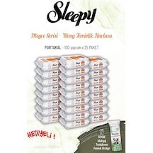 25'li Sleepy Portakal 100 Yaprak Yüzey Temizlik Havlusu Ve Rosıe Tekli
