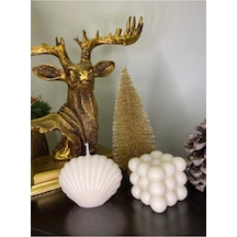 Bernami Biblo Pinterest 2'li Dekoratif Mum Seti Beyaz Renk Istiridye Ve Bubble Set