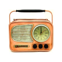 Dekoratif Metal Radyo Saat Masa Saati Vintage Ev Ofis Hediyelik Çok Renkli