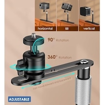 Ayarlanabilir Projeksiyon Standı, 24 Cm - 40 Cm Yükseklik Uzatma, Çoğu Projektör, Telefon Ve Kamera İle Uyumlu, Taşınabilir Tasarım, 360 Açı Ayarı, Yüksek Mukavemetli Alaşımlı Çelik Ty11
