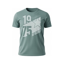Urbantrendstore Unisex Mint 1975 Yazılı Oversize Fit Rahat Geniş Salaş T-shirt Günlük Tişört