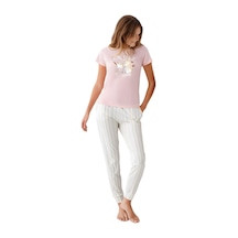İkikareshop Anne-kız Seti Kadın İkili Pijama Takım Ar3571-s Çok Renkli