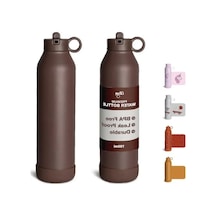 750 Ml Kapasiteli 3 Katmanlı Paslanmaz Çelik Termos Seti Açık Beyaz