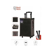 D46 Kahverengi Usb, Tf, Bt, Tws, Fm Çift Mikrofonlu Hoparlör Parti Speaker