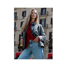 LC Waikiki Alıta Cıty Farkıyla Lcw Vision Gri Düz Standart & Regular Kadın Blazer Ceket Gri - 929243352 Gri