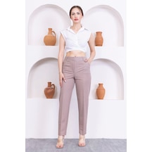 Lodmela Cep Detaylı Örme Kumaş Kadın Pantolon 0040-vizon Vizon