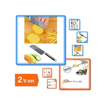 Tırtıklı Patates Kesme Bıçağı + Bas Çek Mikser - 2li Set Xy123 Çelik Diğer