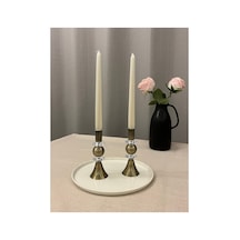 Gold Rengi Queen Crystal 2'li Şamdan&mumluk Seti Eskitme Gold - 830066825 Eskitme Gold