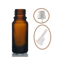 20ml Kahverengi Cam İçten Damlalıklı Şişe Beyaz Kapak, 24 Adet, Damlalıklı Şişe, Damlatmalı Şişe