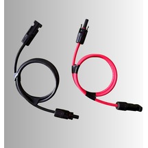 Güneş Paneli Bağlantıları İçin İki Tarafı Mc4 Konnektörlü, Uv Dayanımlı Dc Uzatma Kablo Seti- 1 M Siyah 6 Mm2