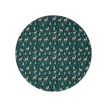 Noel Desenli 47 İnç Yuvarlak Flanel Battaniye, Yetişkin Ve Çocuk İçin, Yumuşak, Rahat Ve Hafif Noel Geyik Ağacı