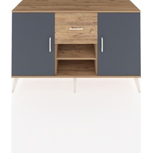 Hyperion Konsol 3 Raflı Tek Çekmeceli 2 Kapaklı 132x44x83 Çam-antrasit/çam Antrasit/çam
