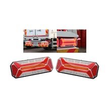 Kayar Sinyalli Neon Ledli Sağ + Sol Arka Stop Lambası Takımı 12-24v