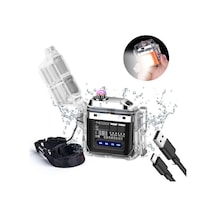Valkyrie Ip56 Su Geçirmez Çift Arc Elektrikli Çakmak Type-c Şarjlı Işıklı & Güç Göstergeli Siyah