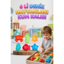 Fileli 6'lı Deniz Hayvanları Şekilli Renkli Kum Kalıbı Eğlenceli Deniz Ve Kum Oyuncak Seti
