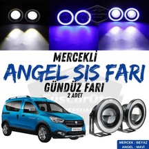 Dacia Dokker 2012-2022 Uyumlu Üniversal Mercekli Angel Sis Farı Metal Su Geçirmez 76 Mm Mavi H Gündüz Farı Angel Sis Farı 55483098