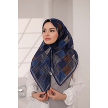 Mimiyum Nota Desen Soft Eşarp Lacivert