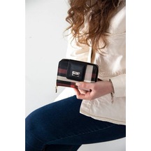 Silver Polo Sp935 Kadın Cüzdan & Kartlık Ekose Siyah-siyah