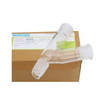 Borosil 29 32 İki Boyunlu 45 Derece Açılı Cam Adaptör