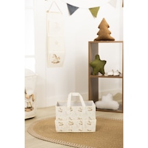 Tidy Kids Atlı Karınca Desenli Poplin Bebek Bakım Çantası 30x20 CM 6019 Natural