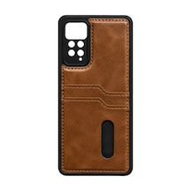 Newface Xiaomi Redmi Note 12 Pro 4g Kılıf Sara Kartvizitli Deri Kılıf - Taba Diğer