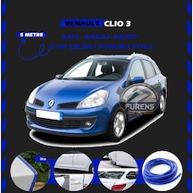 Renault Clio 3 Oto Araç Kapı Koruma Fitili 5metre Parlak Mavi Renk