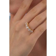 14 Ayar Altın Beştaş Yüzük 7 Yzk6706 Sarı Altın
