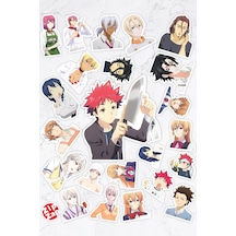 Food Wars Anime Telefon Laptop Bullet Journal Yapışkanlı Folyo Sticker Paketi 23 Adet Çok Renkli