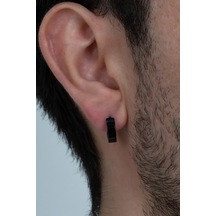 Ince Düz Halka Unisex Erkek Çelik Küpe Çifti 3 MM 2 Renk Mse8