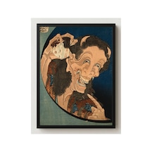 Hokusai Gülen Cin Hannya Çerçevesiz Poster 30x42 Cm A3 Tablo Japon Sanatı Duvar Dekoru