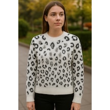 Ayda Boncuk Detaylı Angora Bluz Ekru - 783832599 Ekru