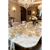 Elta Collection Assa Bazaar 10 Parça Gold Metal Ayaklı Sunum Seti Altın