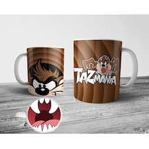 Tazmanya Şeytanı Tasmanian Devil Ağız Tasarımlı Kupa Bardak Çok Renkli